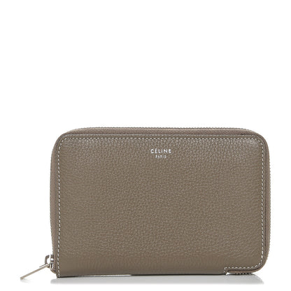 Celine Drummed Calfskin Zip Around Multifunction Wallet Souris 1 of 6