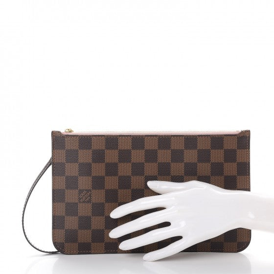 Damier Ebene Neverfull MM GM Pochette Rose Ballerine