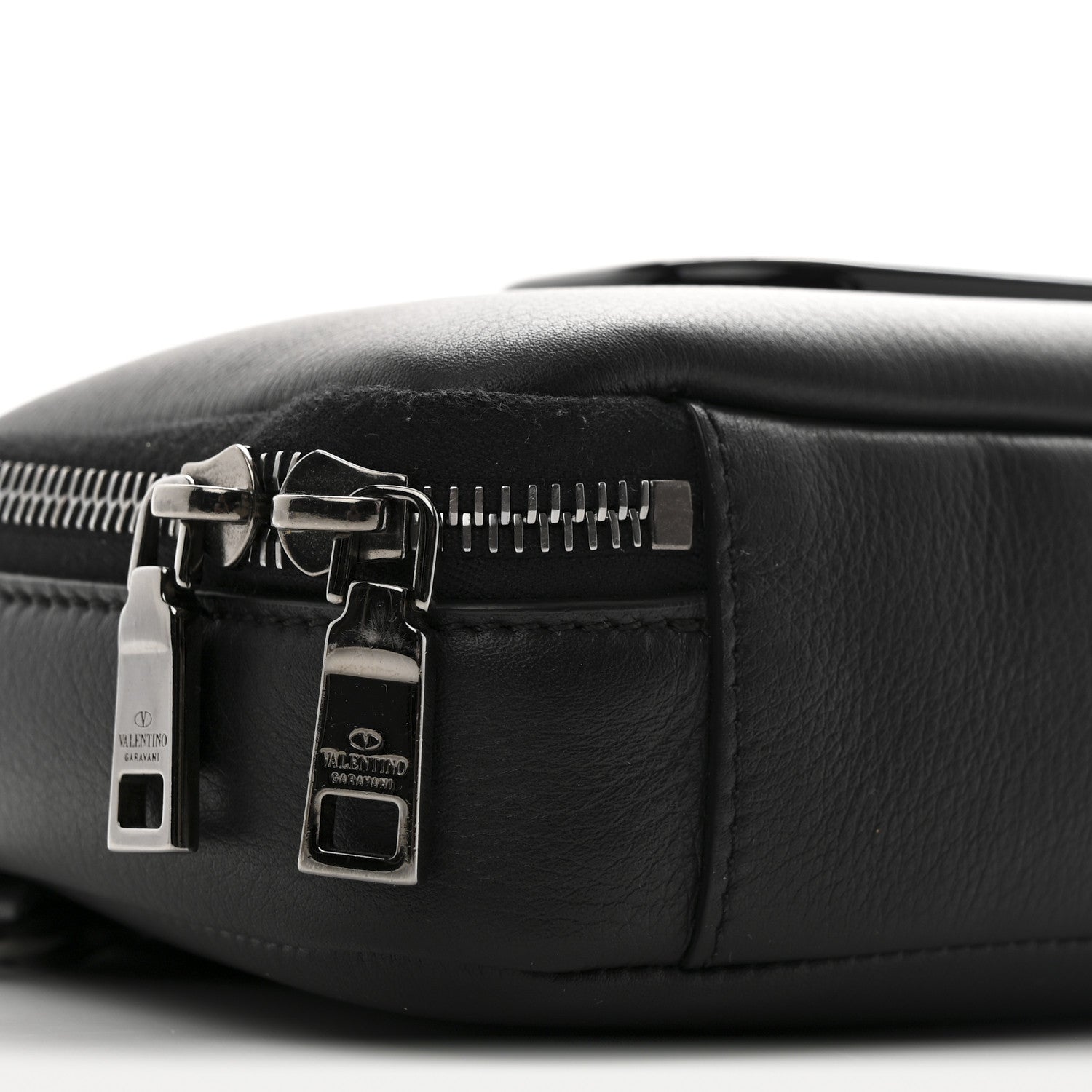 Valentino Garavani Calfskin Lacquered Vlogo Crossbody Bag Black 8 of 9