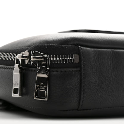 Valentino Garavani Calfskin Lacquered Vlogo Crossbody Bag Black 8 of 9
