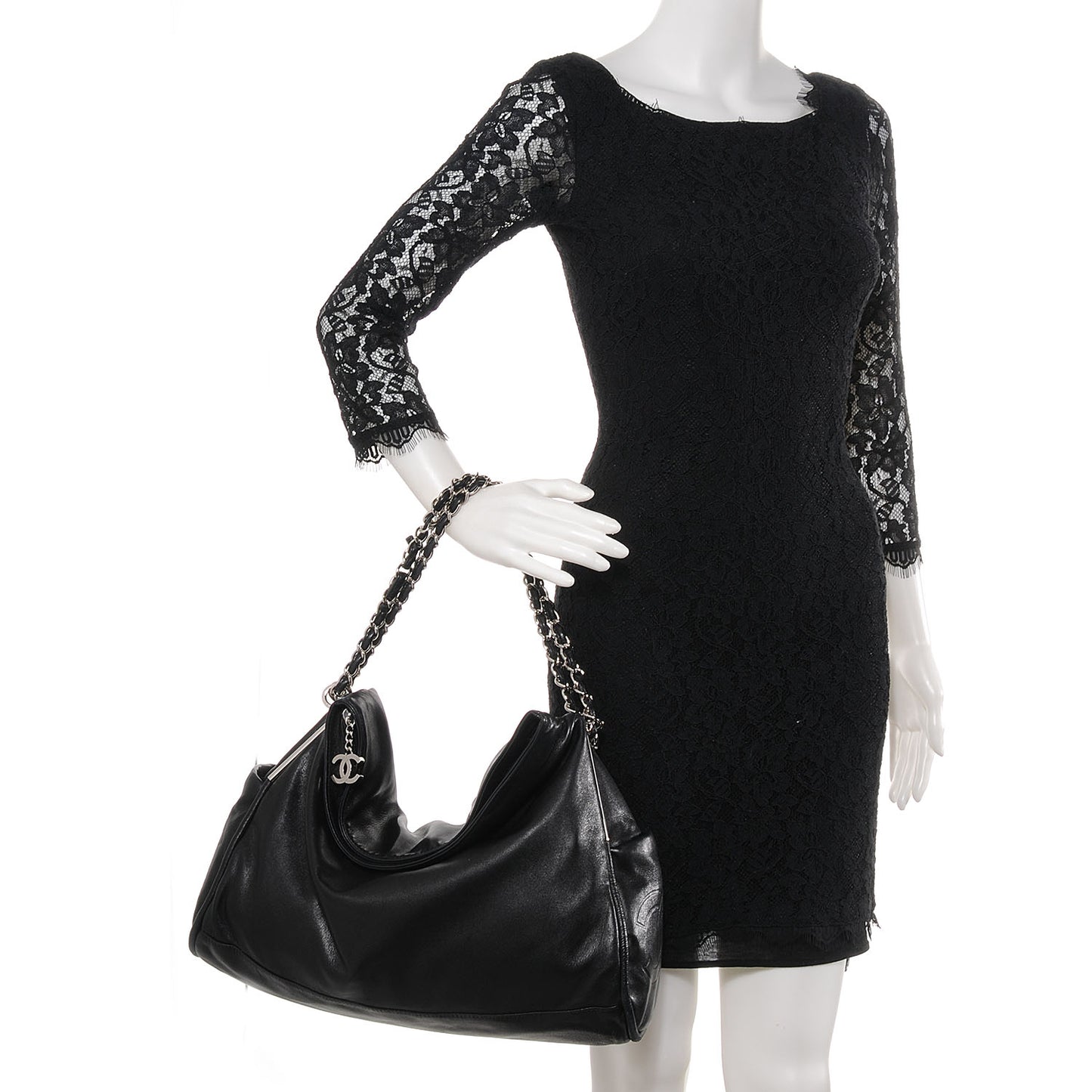 Lambskin Large Ultimate Soft Shoulder Bag Black