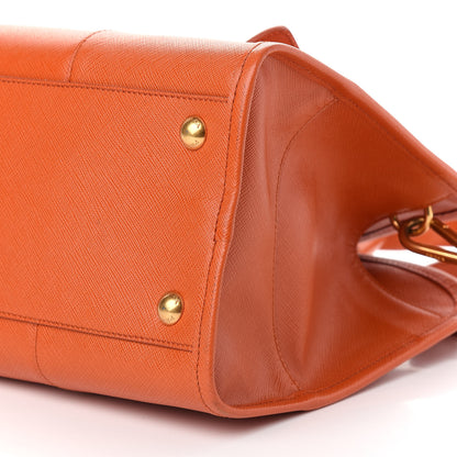 Prada Saffiano Lux Top Handle Tote Papaya 6 of 9