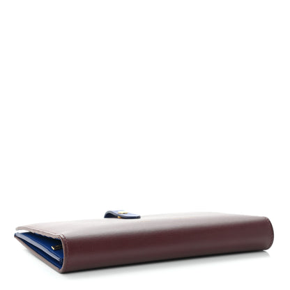 Celine Smooth Calfskin Large Multifunction Strap Wallet Burgundy Blue 4 of 9