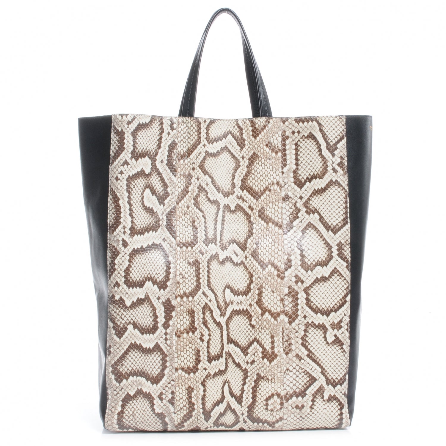 Celine Python Cabas Vertical Tote Brown 1 of 8