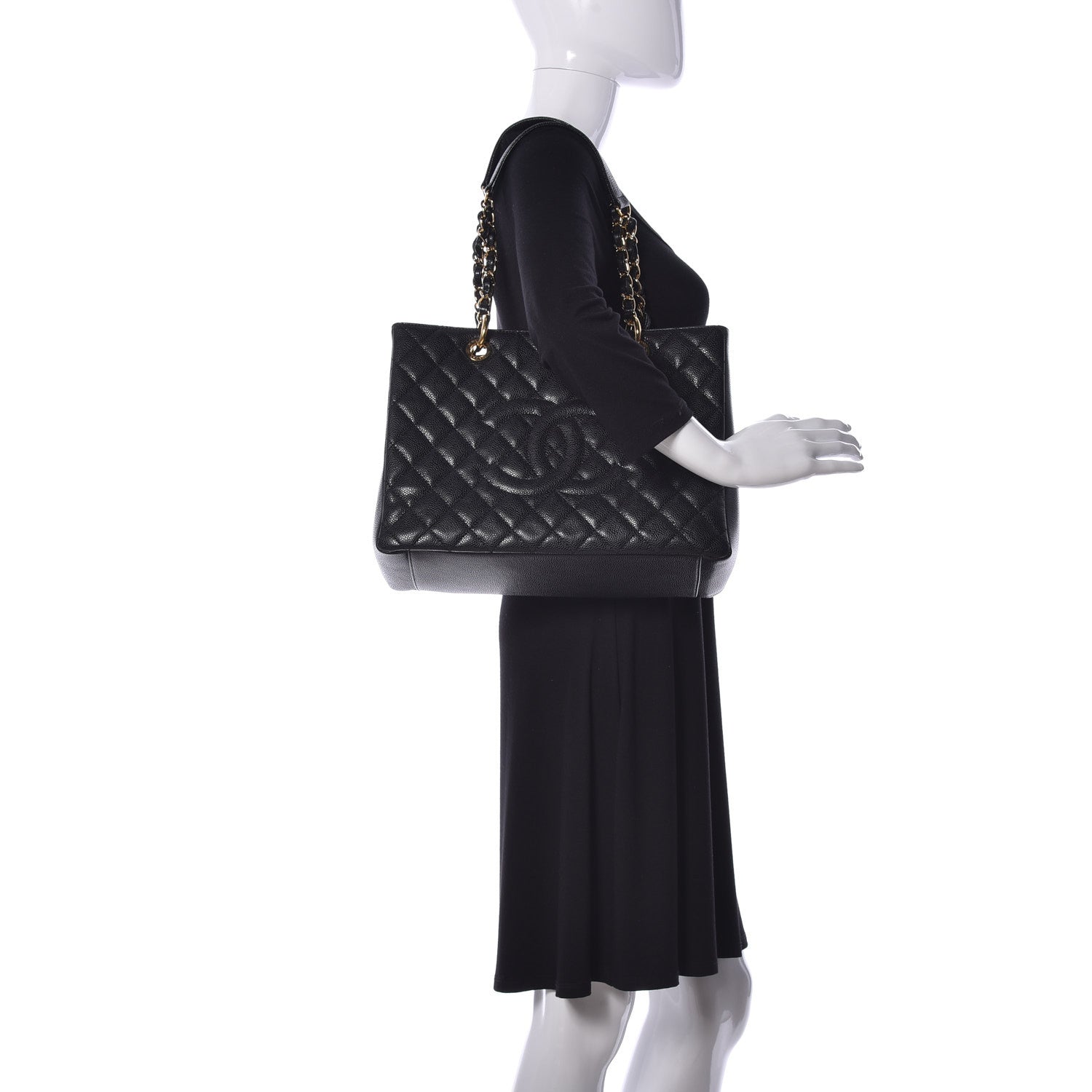 Chanel Caviar Quilted Grand Shopping Tote GST Black 2 of 9
