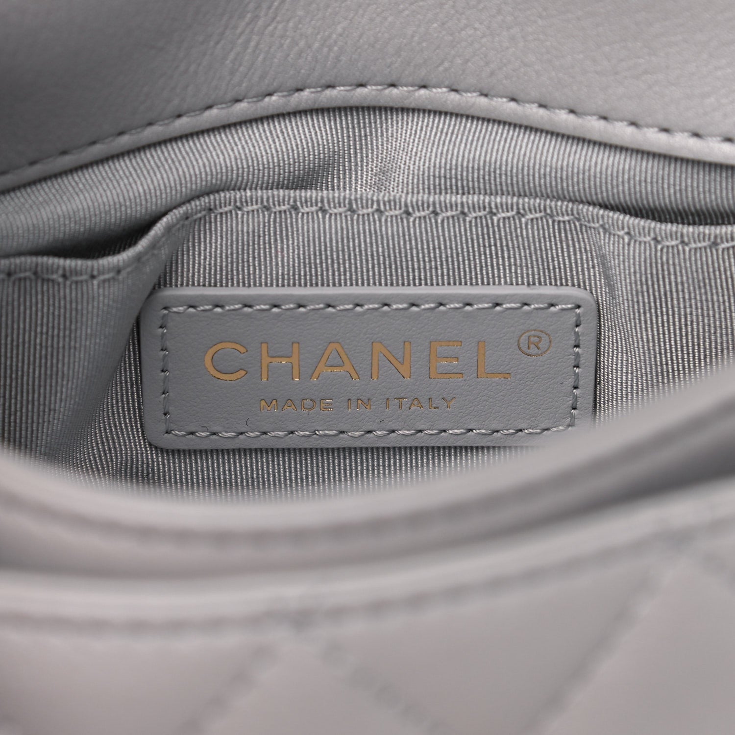 Chanel Calfskin Quilted Top Handle Flap Light Grey 6 of 12