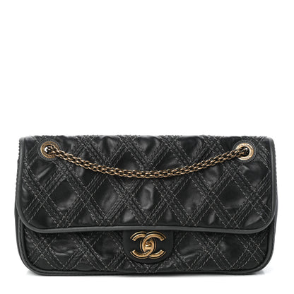 Chanel Calfskin Stitch Triptych Flap Black 1 of 10