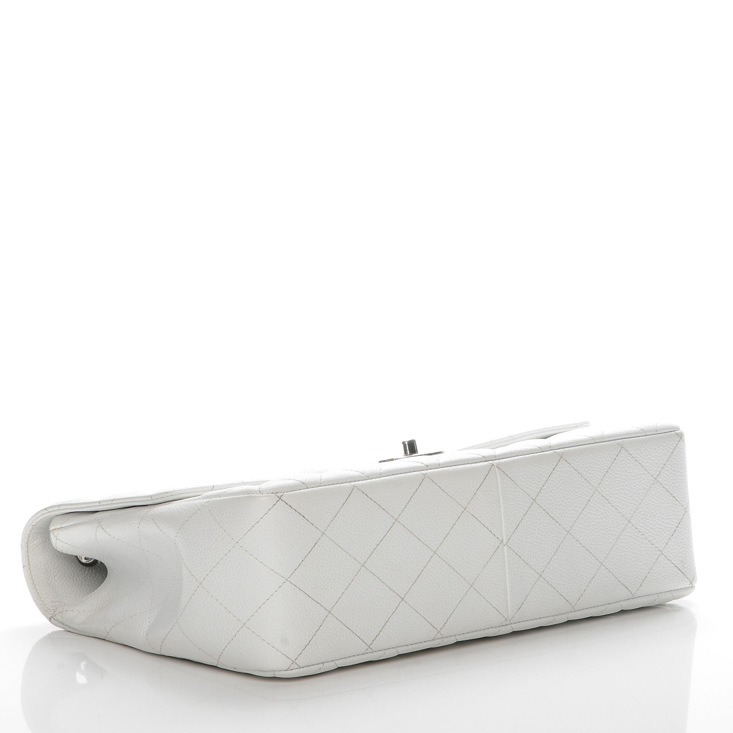 Chanel Caviar Quilted Jumbo Single Flap White 4 of 9