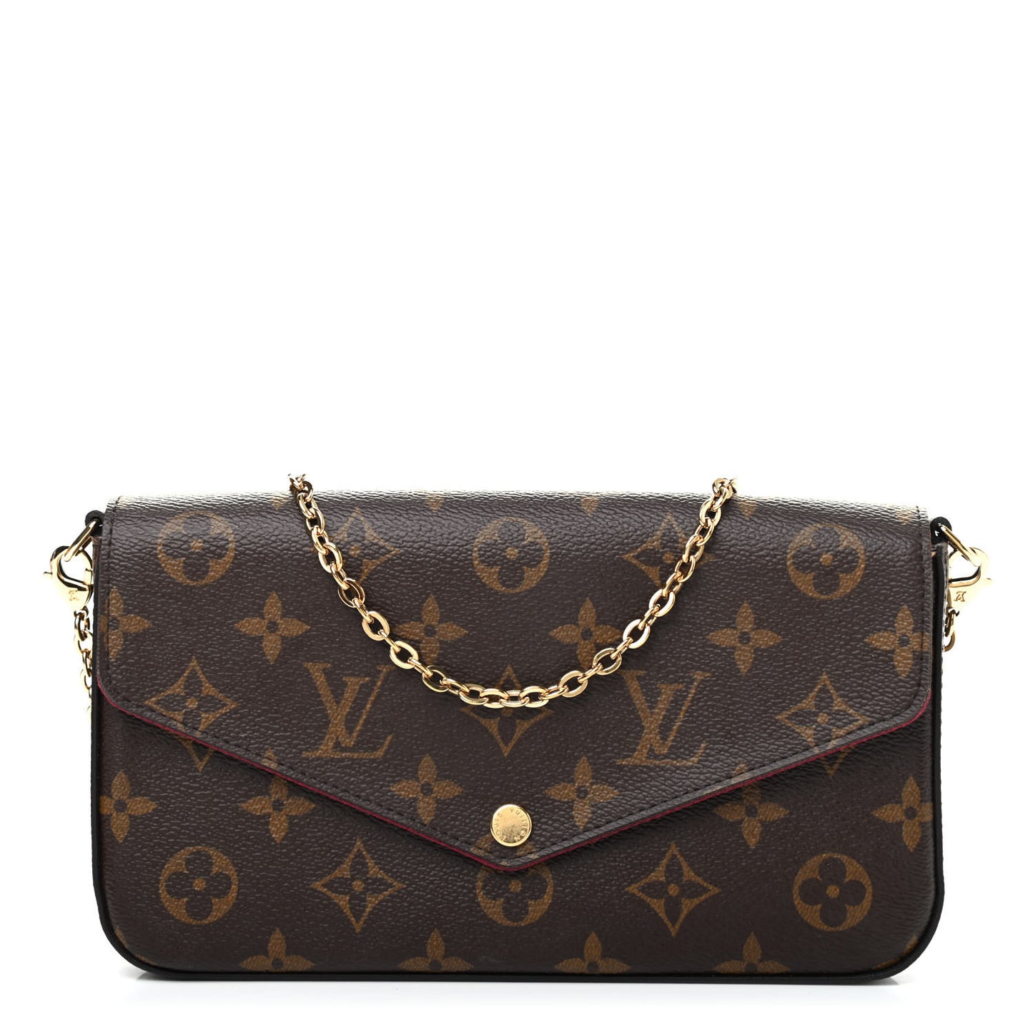 Monogram Pochette Felicie Chain Wallet Fuchsia