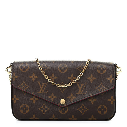 Louis Vuitton Monogram Pochette Felicie Chain Wallet Fuchsia 1 of 8