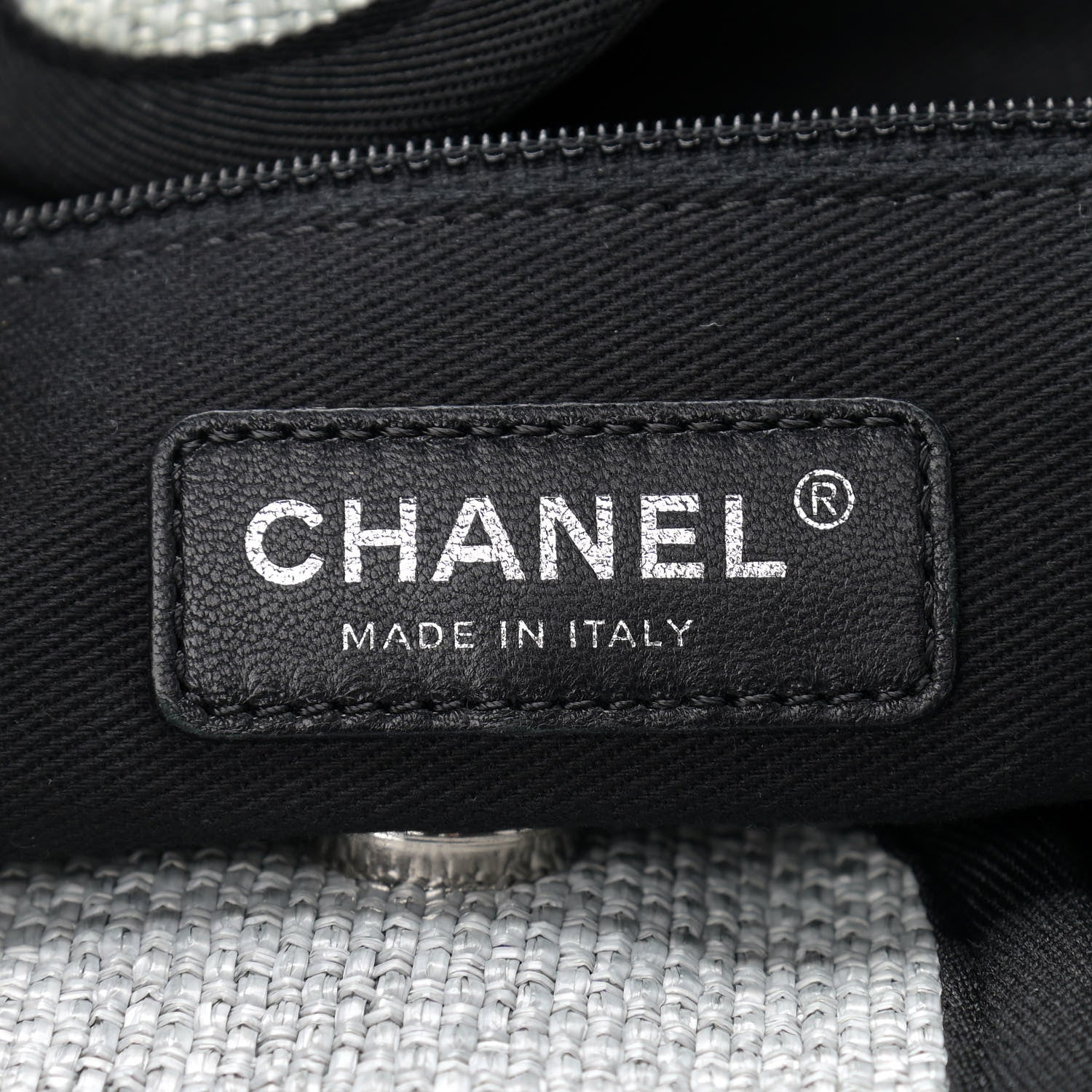 Chanel Woven Straw Raffia Medium Deauville Tote Grey 6 of 9