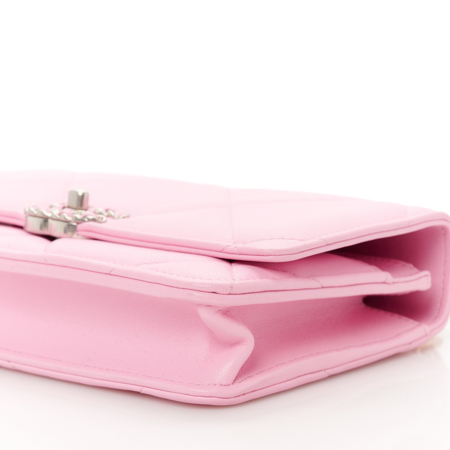 Chanel Lambskin Quilted Chanel 19 Wallet On Chain WOC Pink 10 of 11