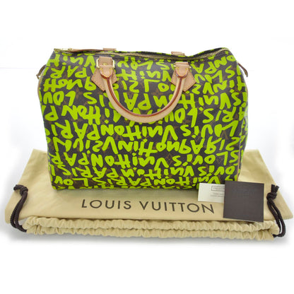 Louis Vuitton Monogram Graffiti Speedy 30 Green 3 of 10
