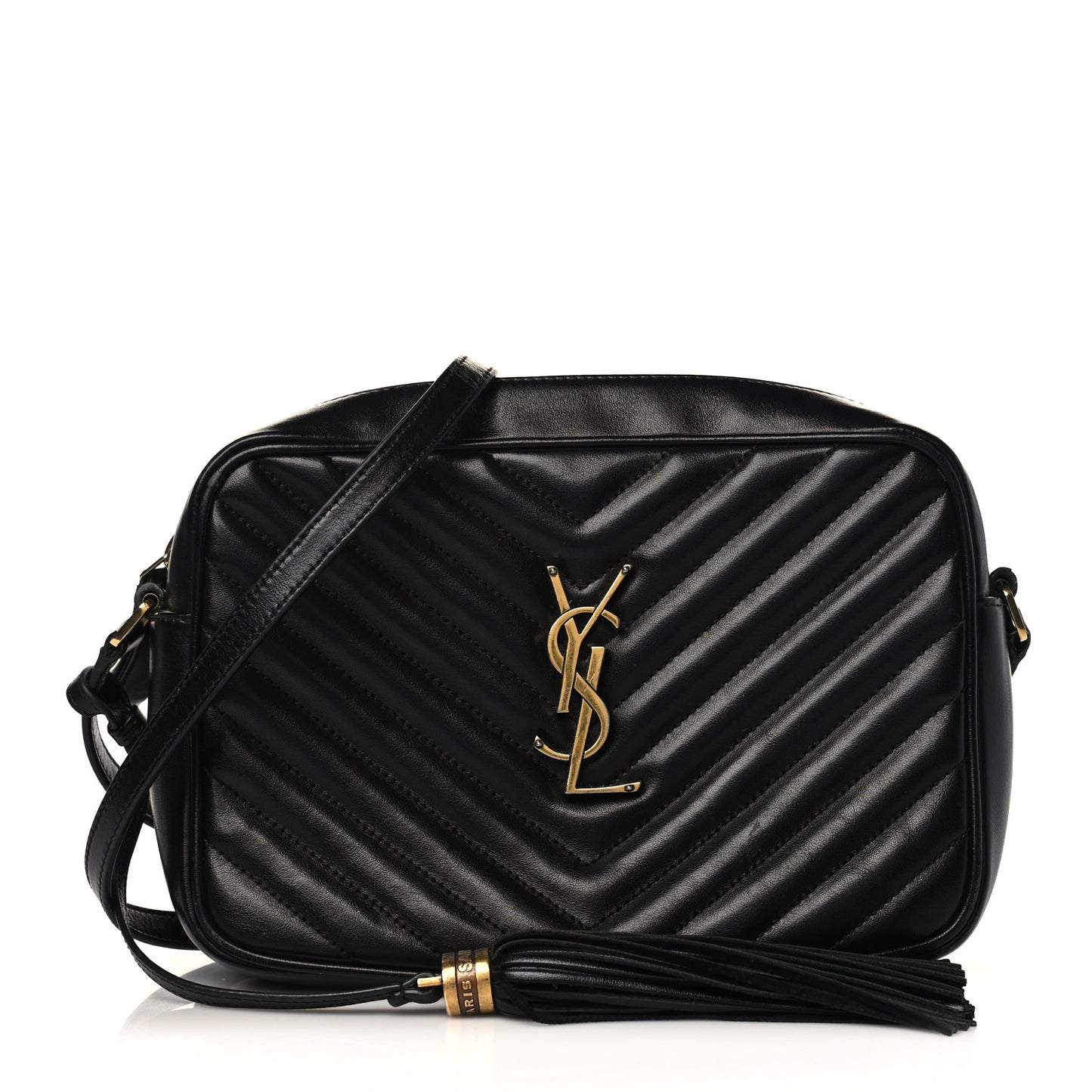 Calfskin Matelasse Monogram Lou Camera Bag Black