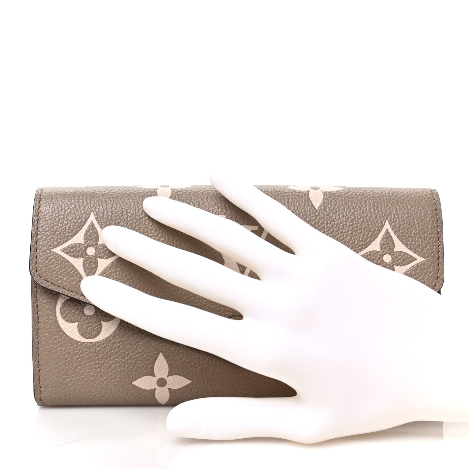 Louis Vuitton Empreinte Monogram Giant Sarah Wallet Tourterelle Creme 2 of 7