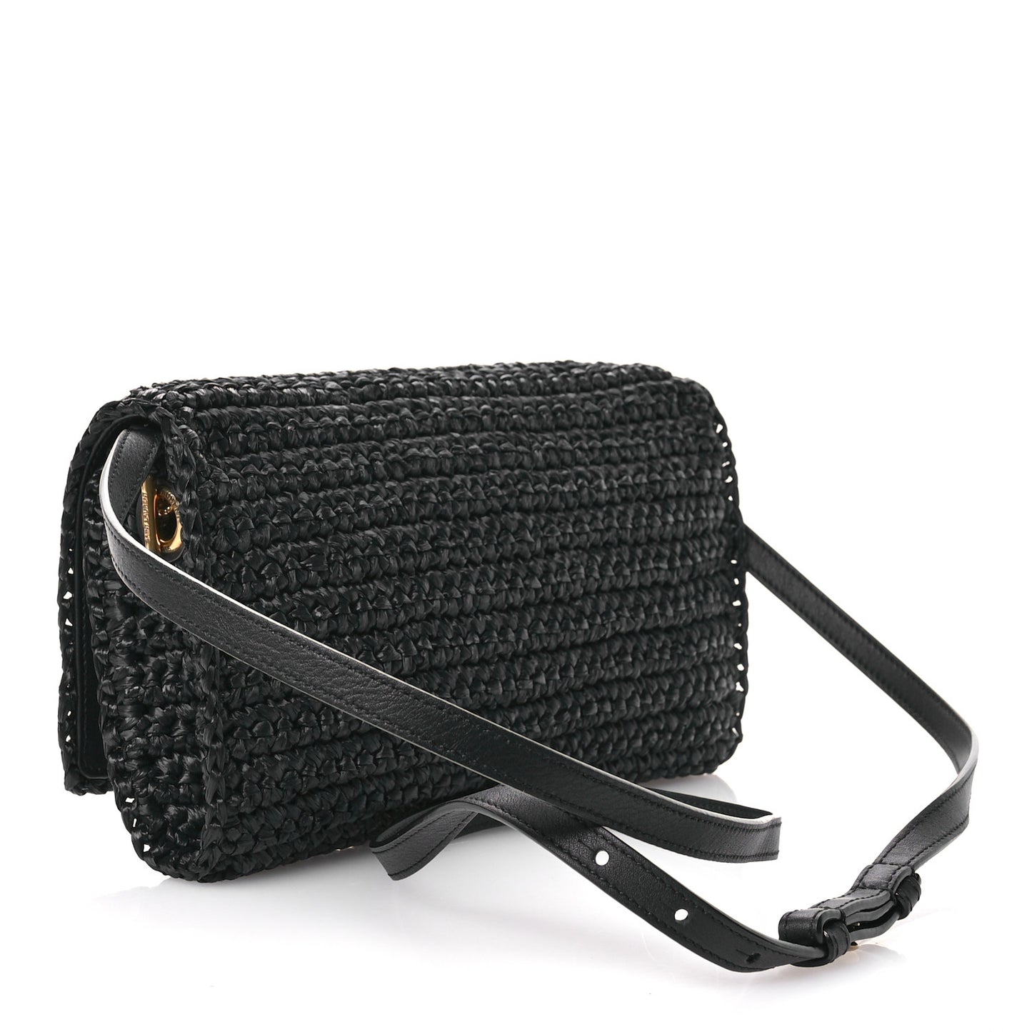 Raffia Monogram Tassel Kate 99 Black