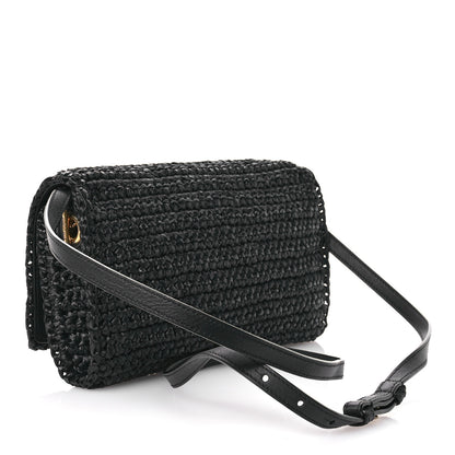 Saint Laurent Raffia Monogram Tassel Kate 99 Black 3 of 11