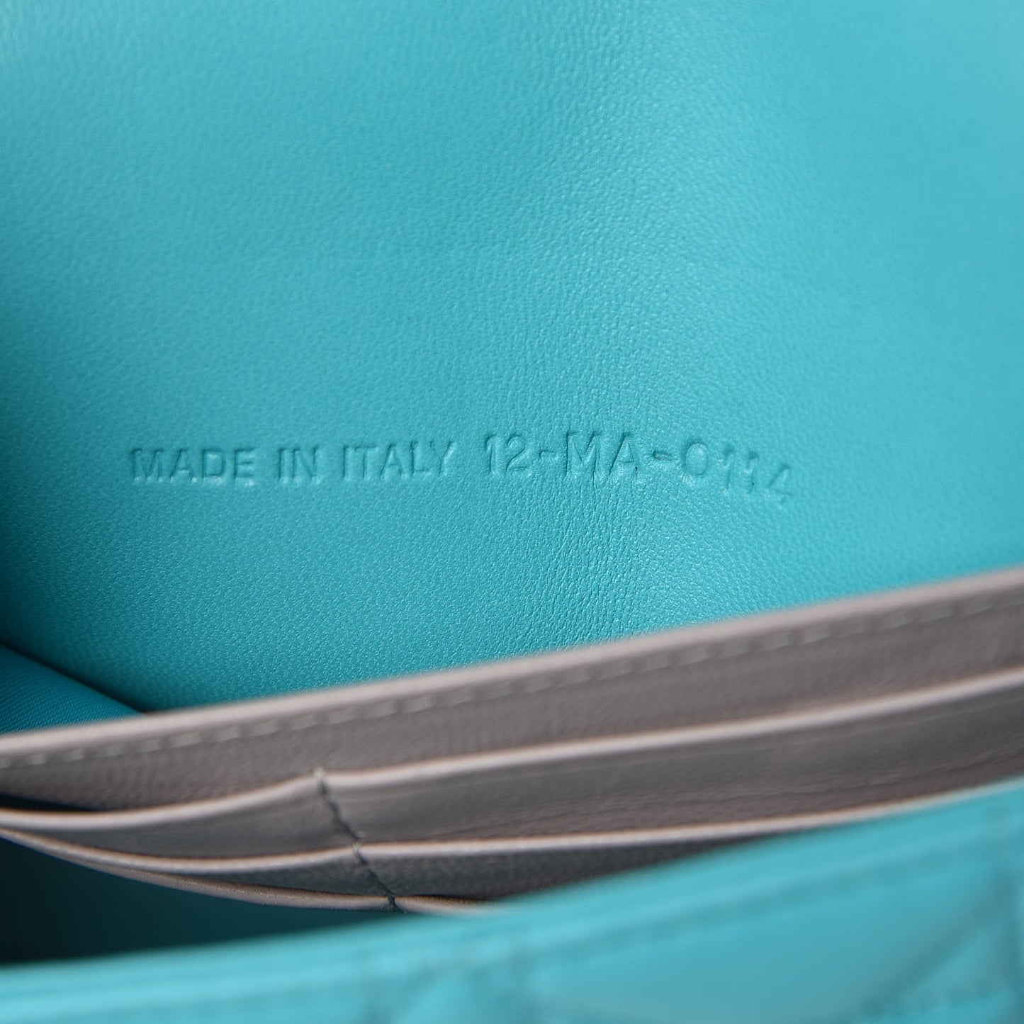 Lambskin Cannage Miss Dior Promenade Pouch Turquoise