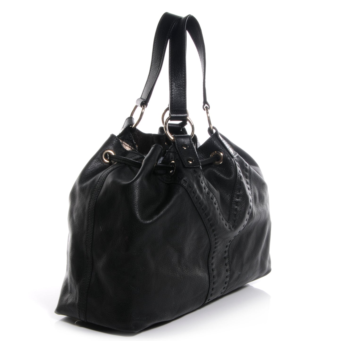 Leather Reversible Double Sac Y Tote Black Bronze