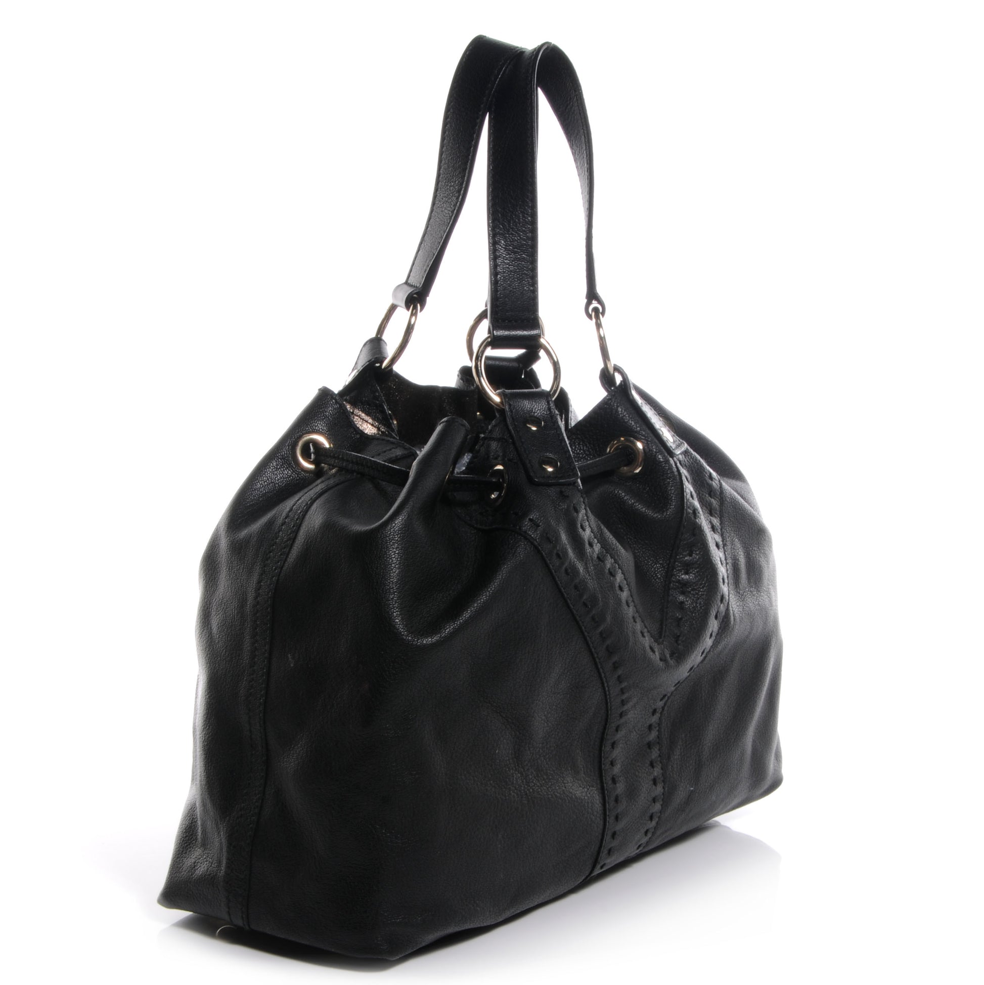 Saint Laurent Leather Reversible Double Sac Y Tote Black Bronze 3 of 10