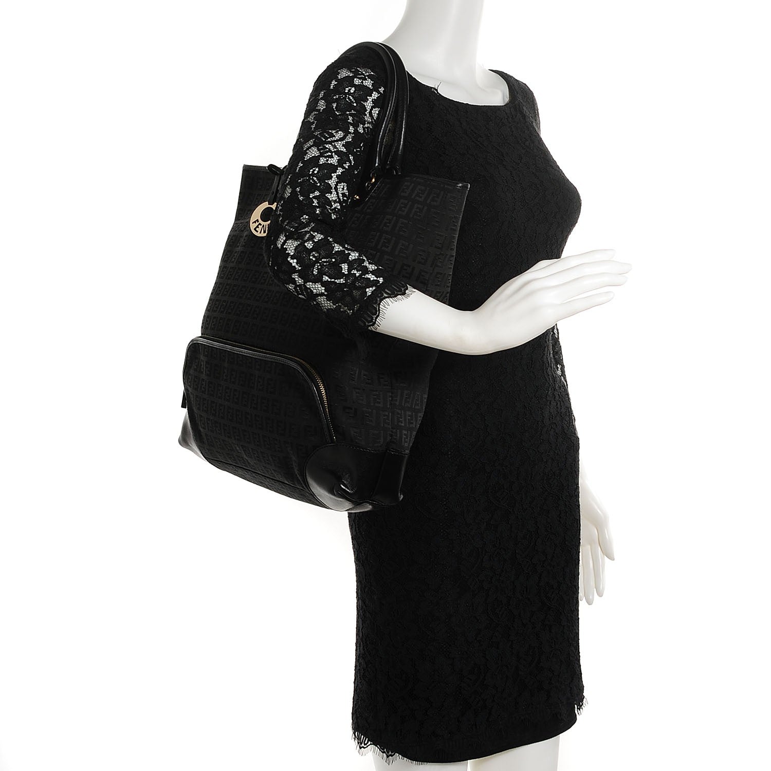 Fendi Zucchino Cuoio Chef Shopping Tote Black 2 of 9