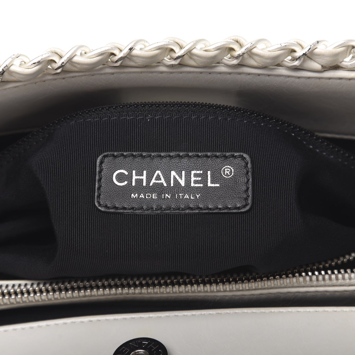 Chanel Glazed Calfskin Quilted Small Chain Me Tote Dark White 6 of 11