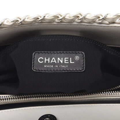 Chanel Glazed Calfskin Quilted Small Chain Me Tote Dark White 6 of 11
