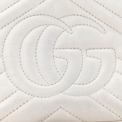Gucci Calfskin Matelasse Mini GG Marmont Chain Shoulder Bag White 12 of 12