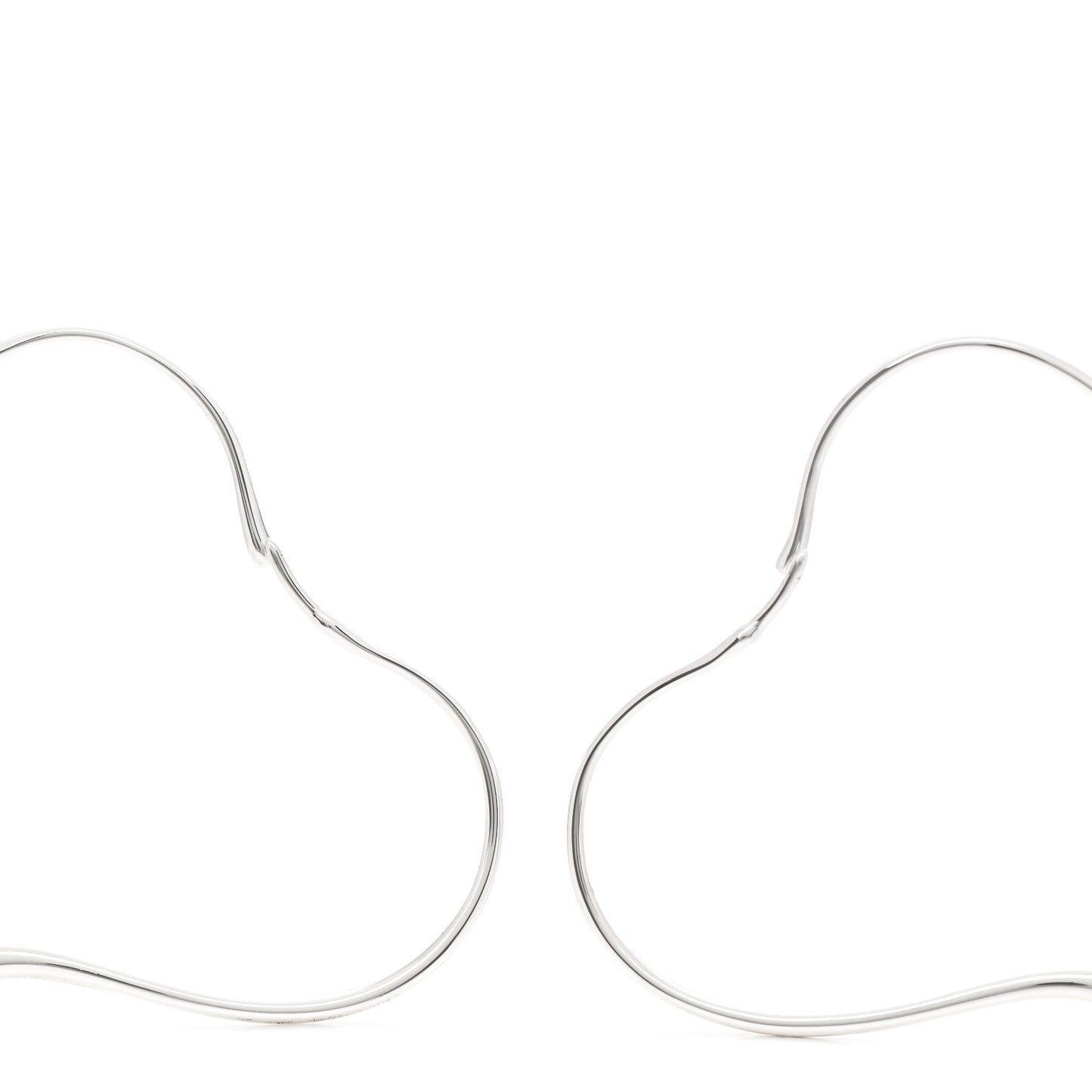 Sterling Silver Large Elsa Peretti Open Heart Hoop Earrings