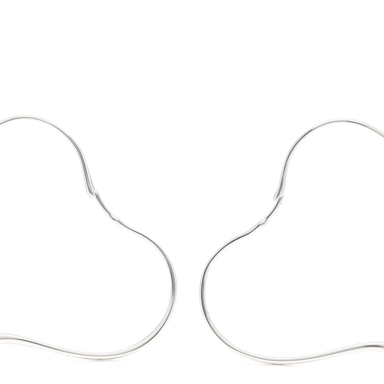 Tiffany Sterling Silver Large Elsa Peretti Open Heart Hoop Earrings 3 of 4