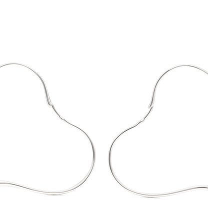 Tiffany Sterling Silver Large Elsa Peretti Open Heart Hoop Earrings 3 of 4