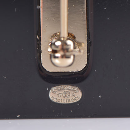 Chanel Resin Strass Perfume Bottle CC Brooch Black Gold 4 of 5