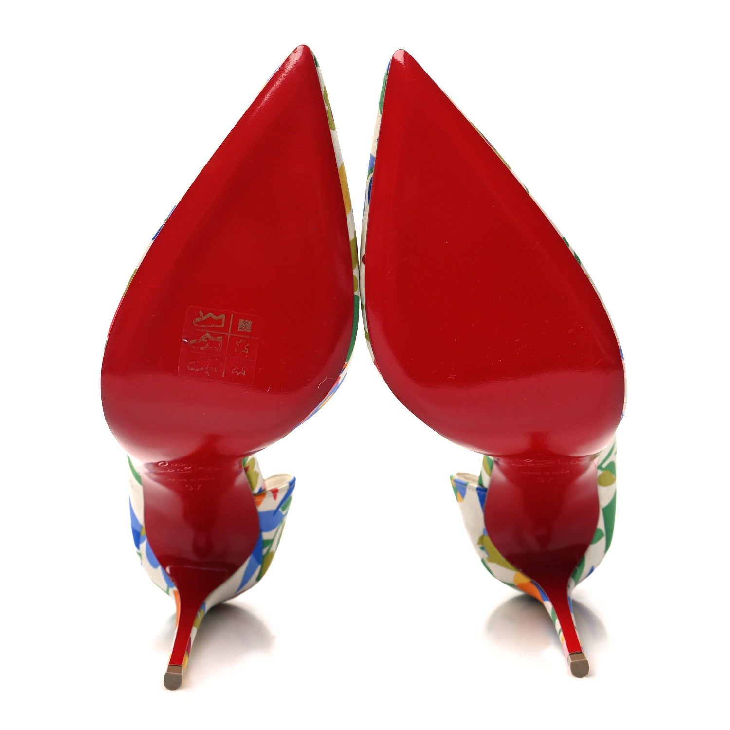 Christian Louboutin Satin Iriza 100 Crepe Floral Pumps 37 Multicolor 5 of 7