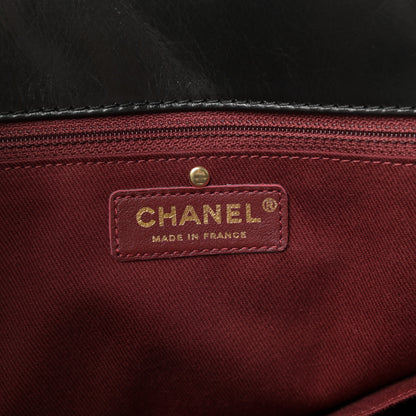 Chanel Glazed Calfskin Quilted Large Front Pocket Tote Black 6 of 10