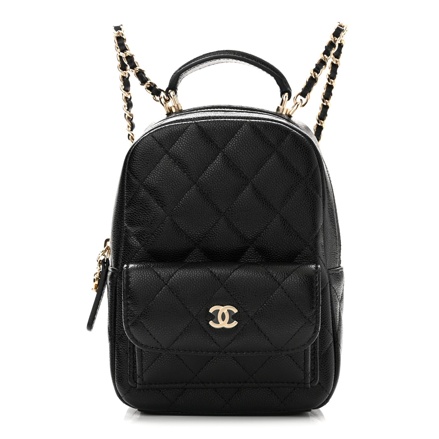 Caviar Quilted CC Mini Classic Backpack Black