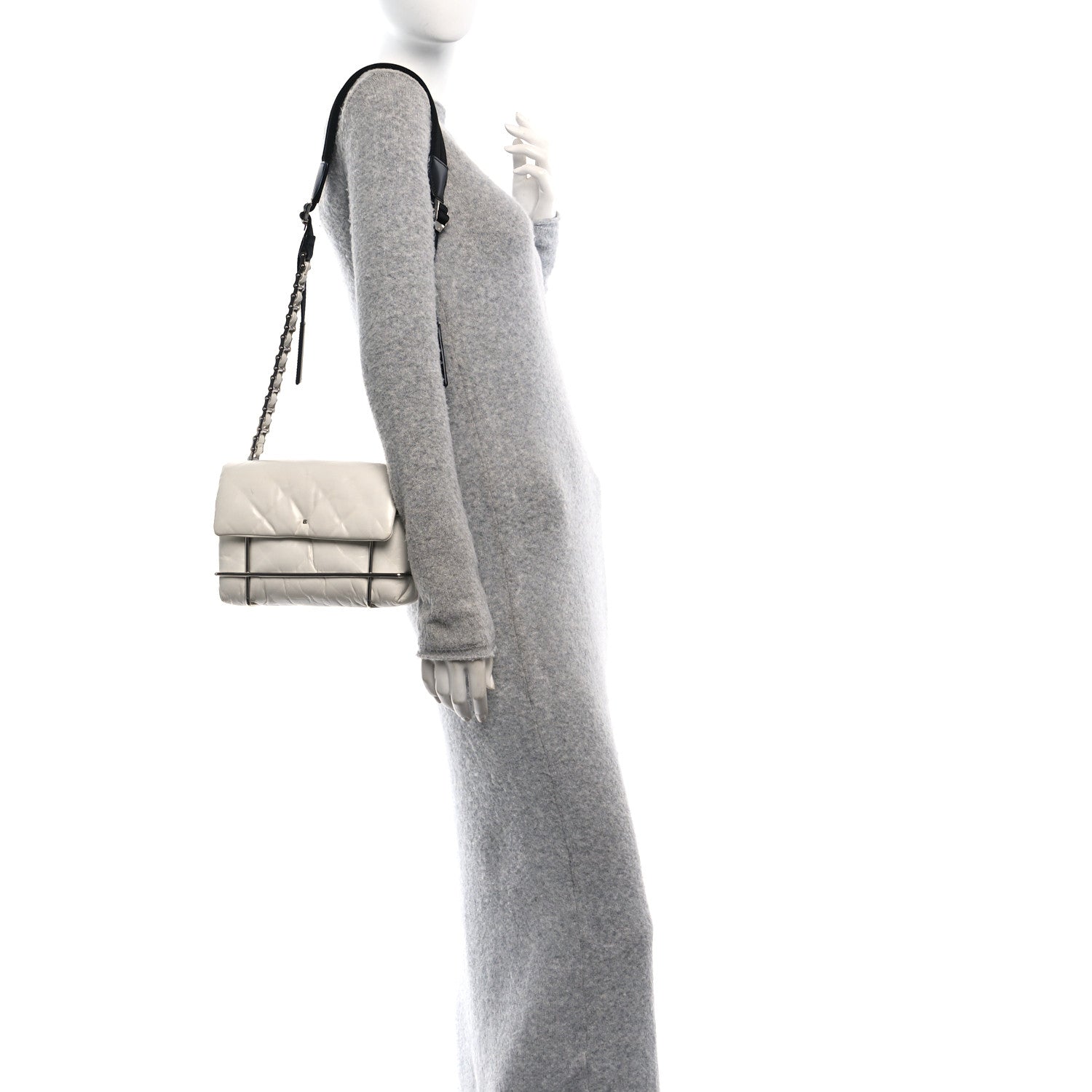 Alexander Wang Calfskin Quilted Halo Xbody Bag White 2 of 11