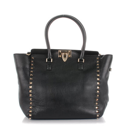 Valentino Garavani Vitello Rockstud Double Handle Tote Black 1 of 7