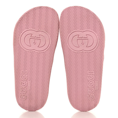 Gucci Rubber Web Womens Criss Cross Slide Sandals 38 Beige Orange 6 of 10