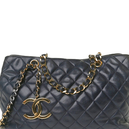 Chanel Lambskin Quilted Tote Navy 10 of 13