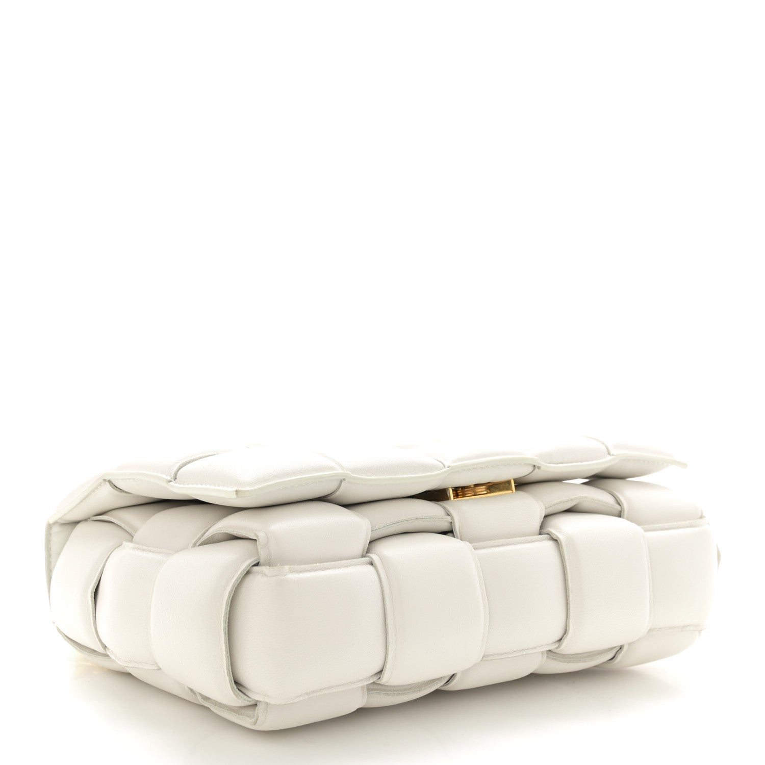 Bottega Veneta Lambskin Maxi Intreccio Padded Chain Cassette Crossbody Bag White 4 of 12