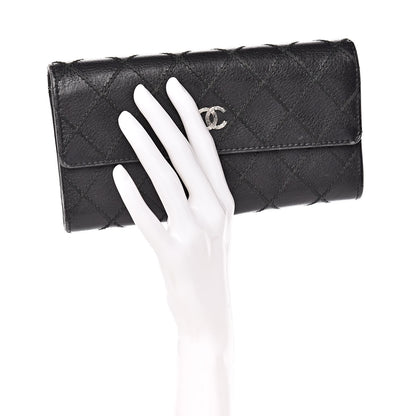 Chanel Calfskin Stitched Fancy CC Long Double Wallet Back 2 of 16