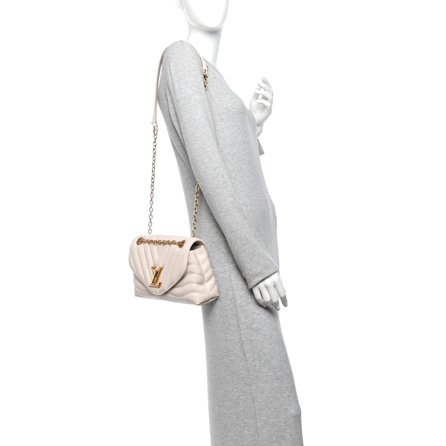Louis Vuitton Calfskin LV New Wave Chain Bag Ivory 2 of 12