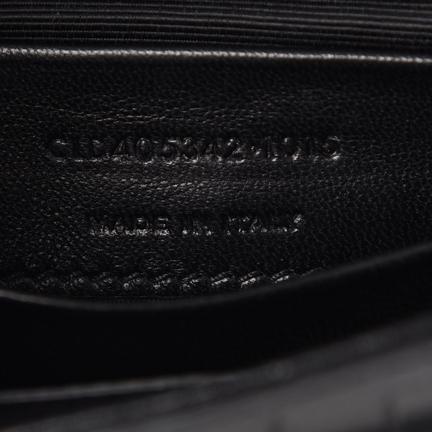Calfskin Crocodile Embossed Baby Monogram Classic Chain Bag Black