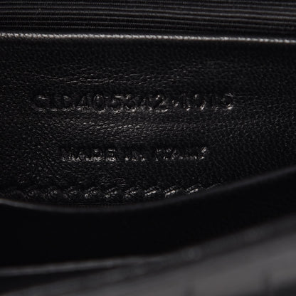 Saint Laurent Calfskin Crocodile Embossed Baby Monogram Classic Chain Bag Black 5 of 7