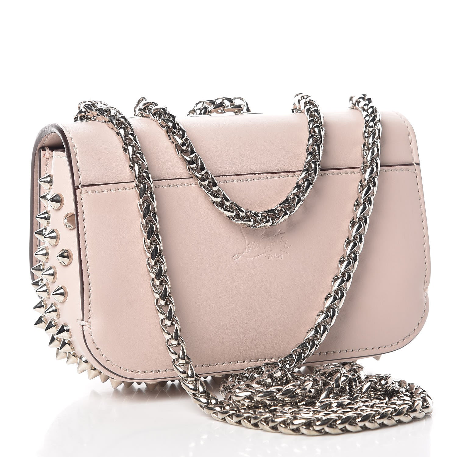 Christian Louboutin Calfskin Spikes Mini Sweety Charity NV Crossbody Bag Ballerina 4 of 10