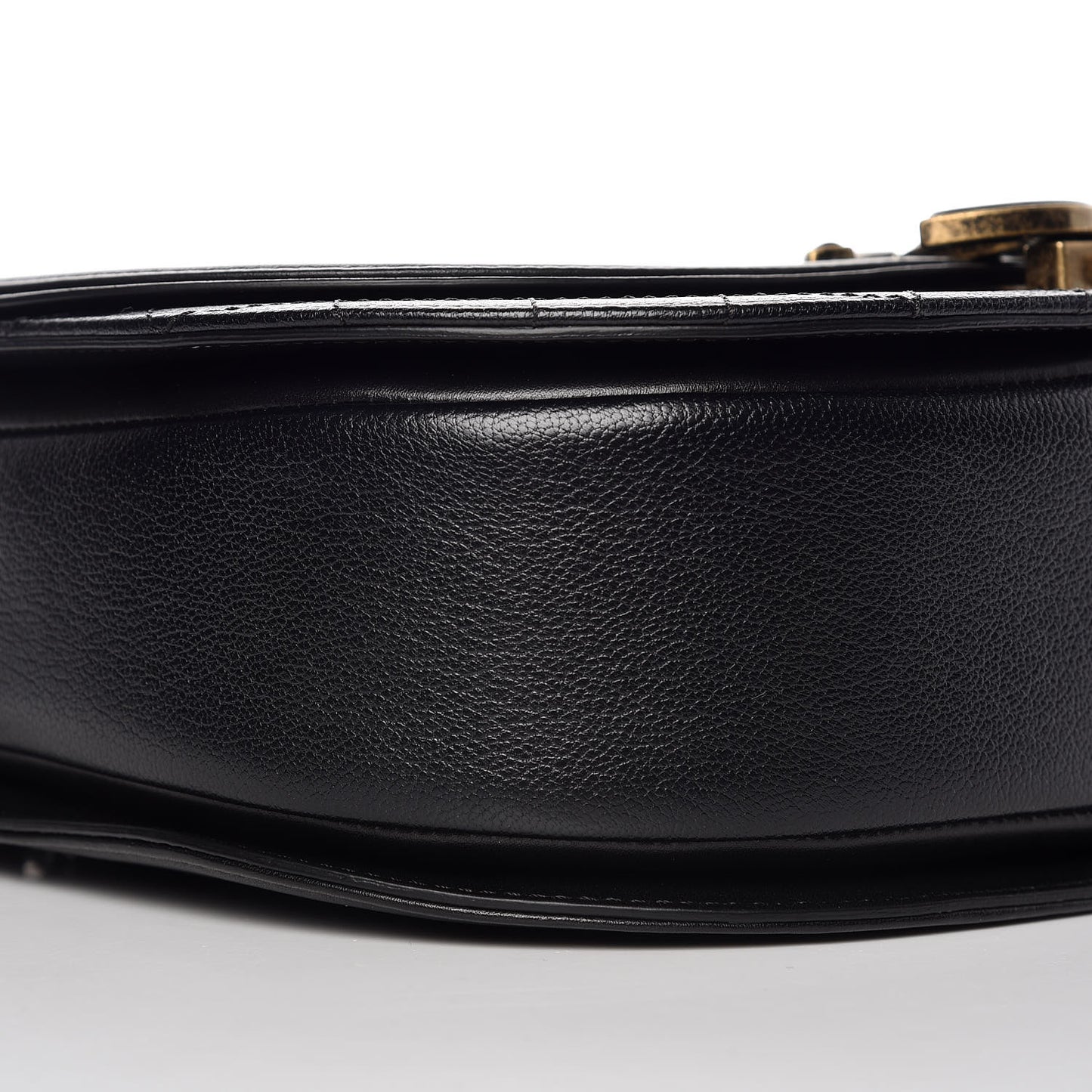 Shiny Calfskin Goatskin Quilted Medium Coco Curve Messenger Flap Black