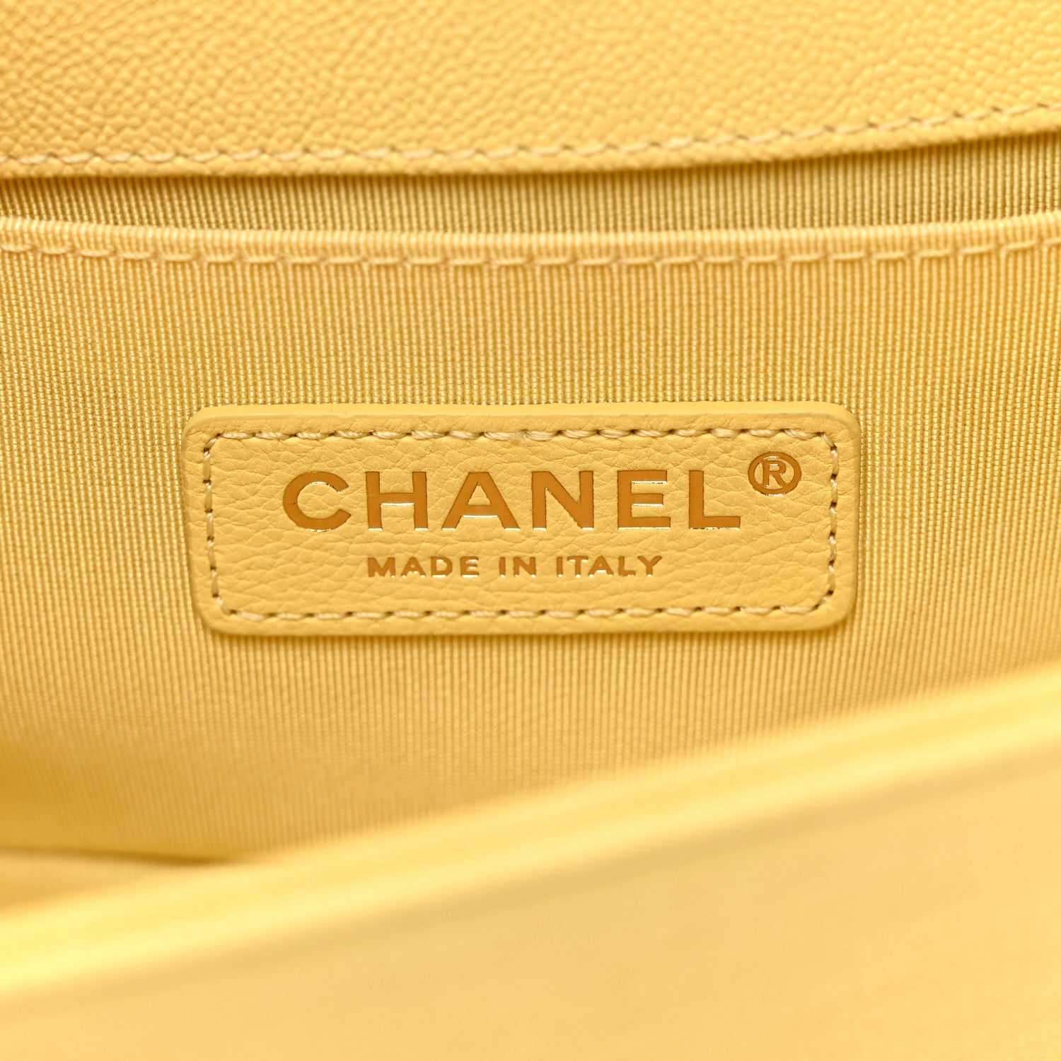 Chanel Caviar Chevron Quilted Small Boy Flap Yellow 6 of 10