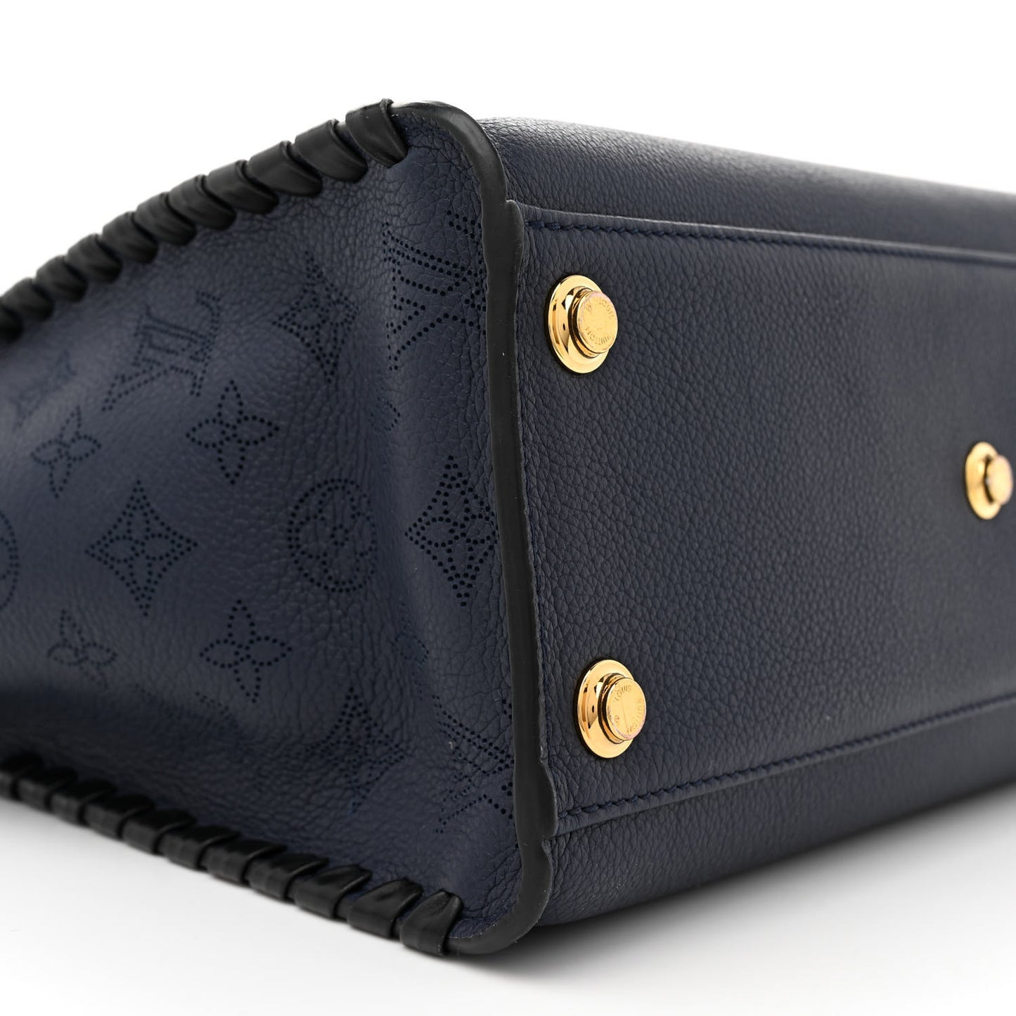 Calfskin Mahina Braided On My Side MM Navy