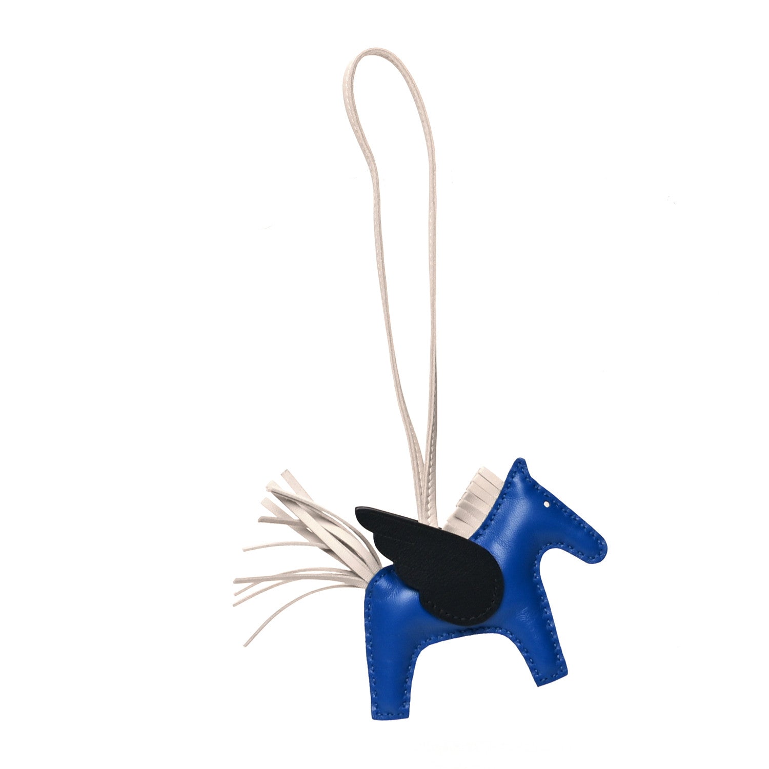 Hermes Milo Lambskin Grigri Rodeo Pegase Horse Bag Charm PM Bleu France Nata Black 1 of 4