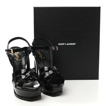 Saint Laurent Patent Tribute 105 Platform Sandals 37 Black 11 of 11